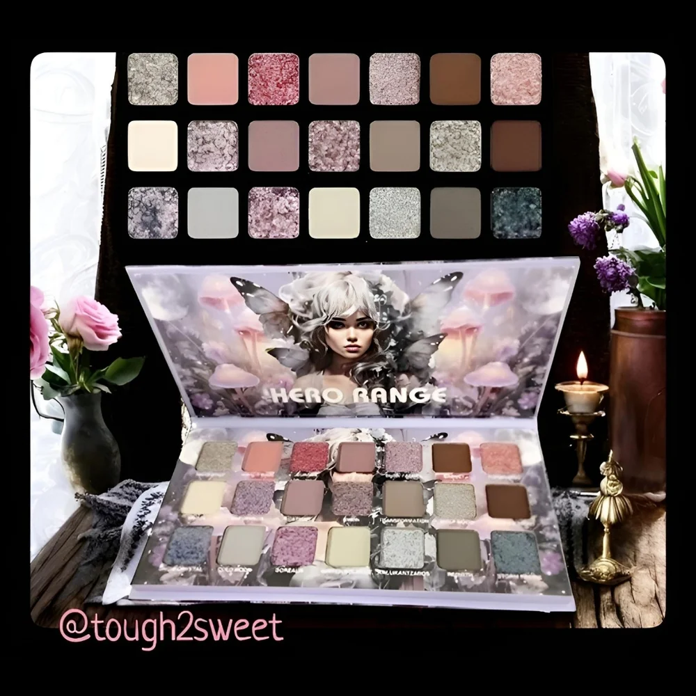 🆕️HERO RANGE 21 COLOR ANIME FLOWER FAIRY ETHEREAL EYESHADOW PALETTE 🧚‍♀️🍄🧚‍♀